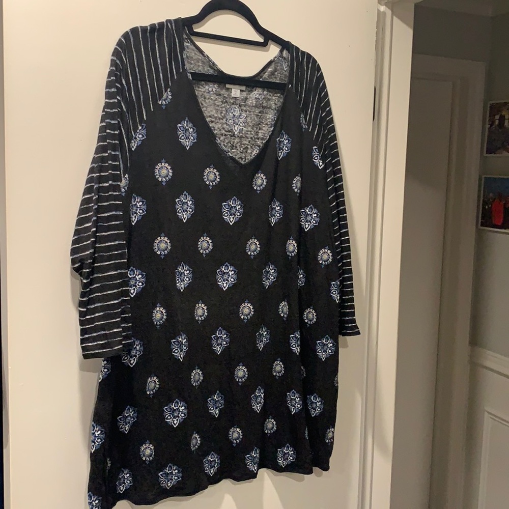 Plus size J. Jill 3/4 sleeve 100 linen tee